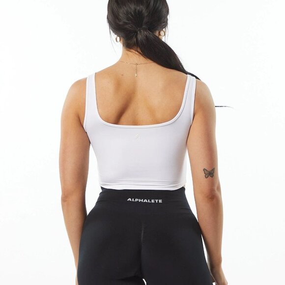 NEW ALPHALETE ULTRASOFT SQUARE NECK TANK - Stone Grey - Picture 5 of 8